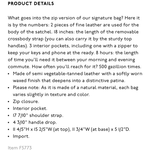 MADEWELL NEW 100% Genuine Leather ‘The Transport’ Ink Blue Zipper Close Satchel - Picture 7 of 8